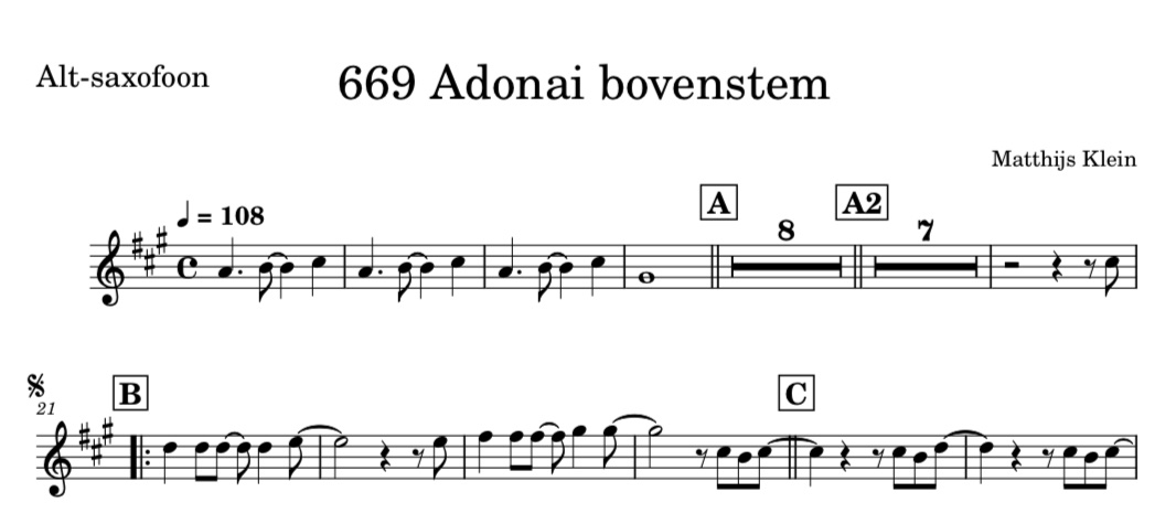Opwekking 669 Adonai Alt-Saxofoon