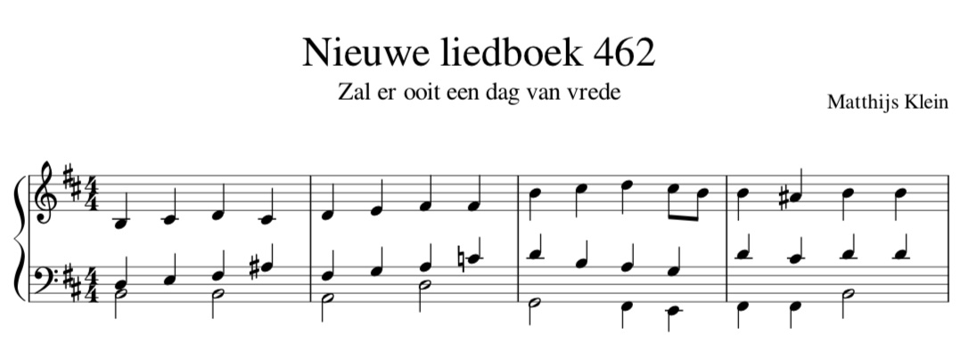 Nlb 462 Zal er ooit een dag van vrede