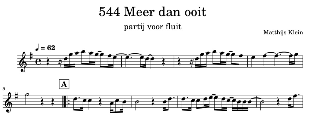 Opwekking 544 Meer dan ooit - tegenstem fluit