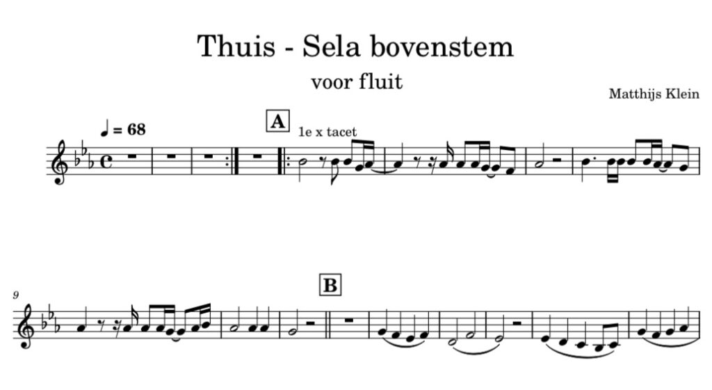 Sela - Thuis - bovenstem dwarsfluit