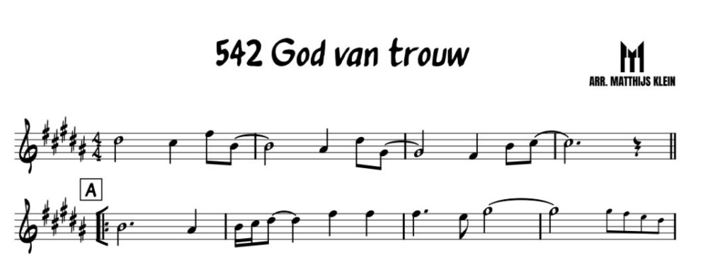 Opwekking 542 - God van trouw - tegenstem Eb Altosax