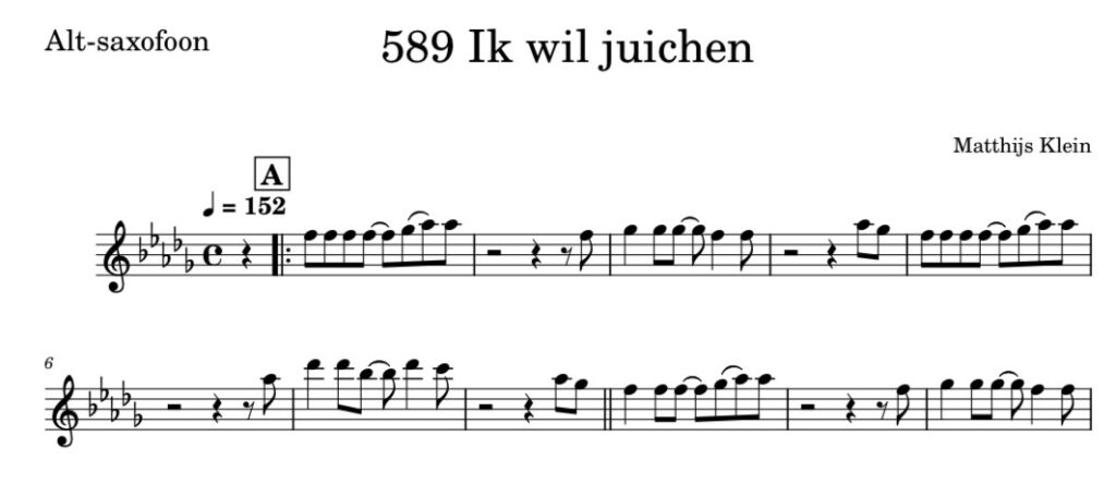 Opwekking 589 -Ik wil juichen - tegenstem Eb Altosax