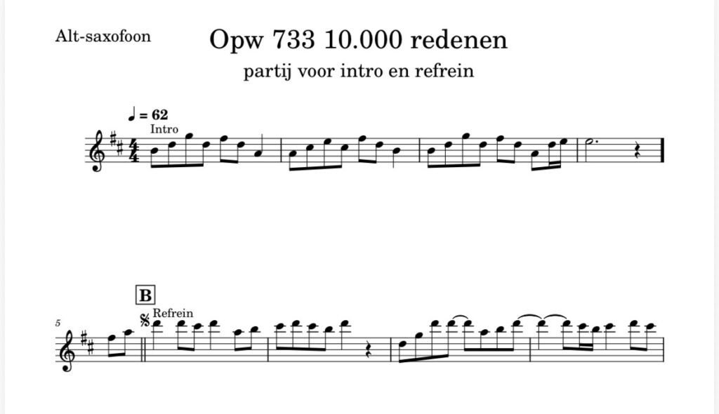 Opwekking 733 - 10.000 reasons - bovenstem Eb