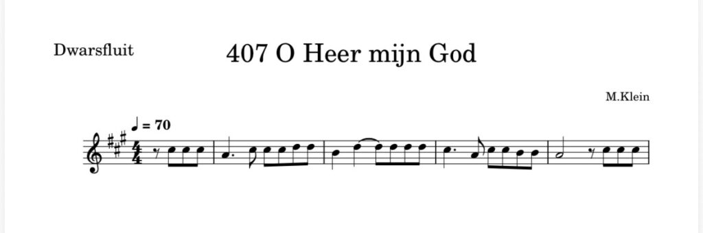 Opwekking 407 - O, Heer, mijn God - Tegenstem C Dwarsfluit