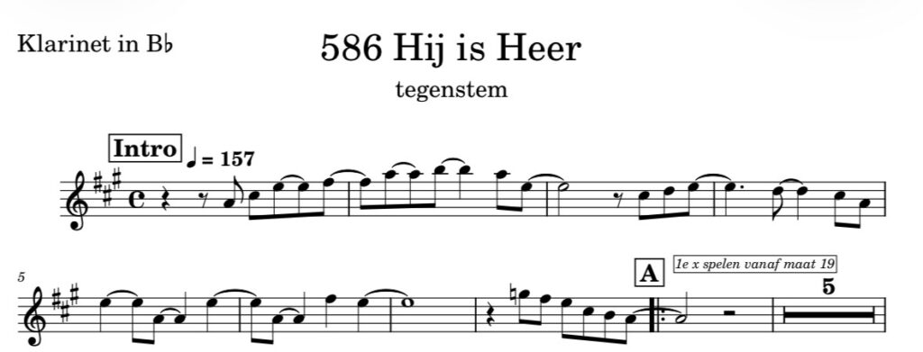 586 Hij is Heer - tegenstem Bb