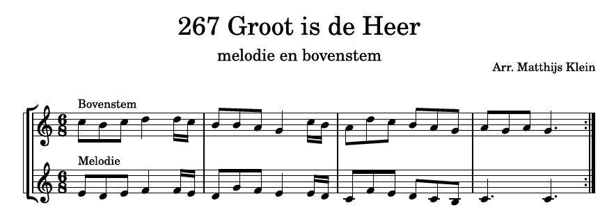 opw 267 Groot is de Heer C bovenstem