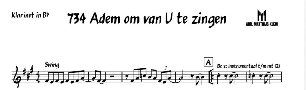 734 Adem om van U te zingen - Bb