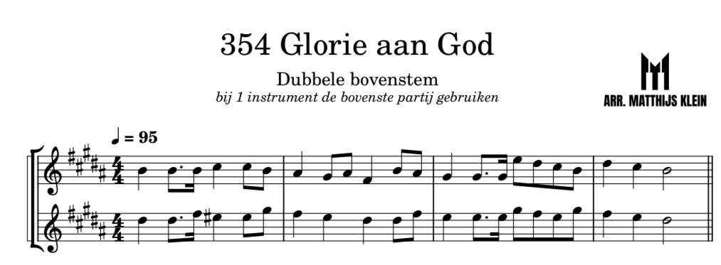 Opwekking 354 Glorie aan God - dubbele bovenstem Bb
