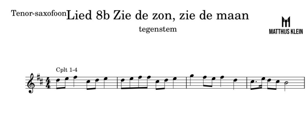Zie de zon, zie de maan - Tegenstem voor Bb-instrument