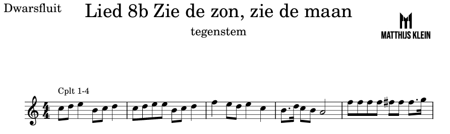 Zie de zon, tegenstem C-instrument